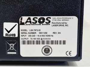 Thumbnail image of LASOS Air Cooled Argon-Ion Laser Head Model:LGK 7872 ML02 With Power Supply Unit