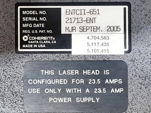 Thumbnail image of Innova Technology Coherent Enterprise II Laser Head- ENTCII-651 with PSU  