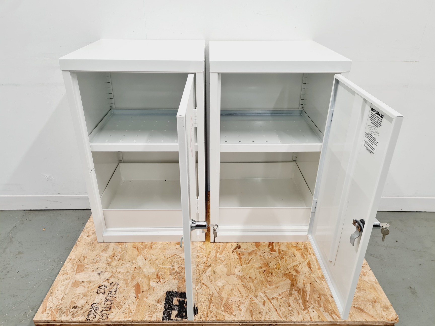 Image of 2 × Hazardous Chemical Storage Cabinets White