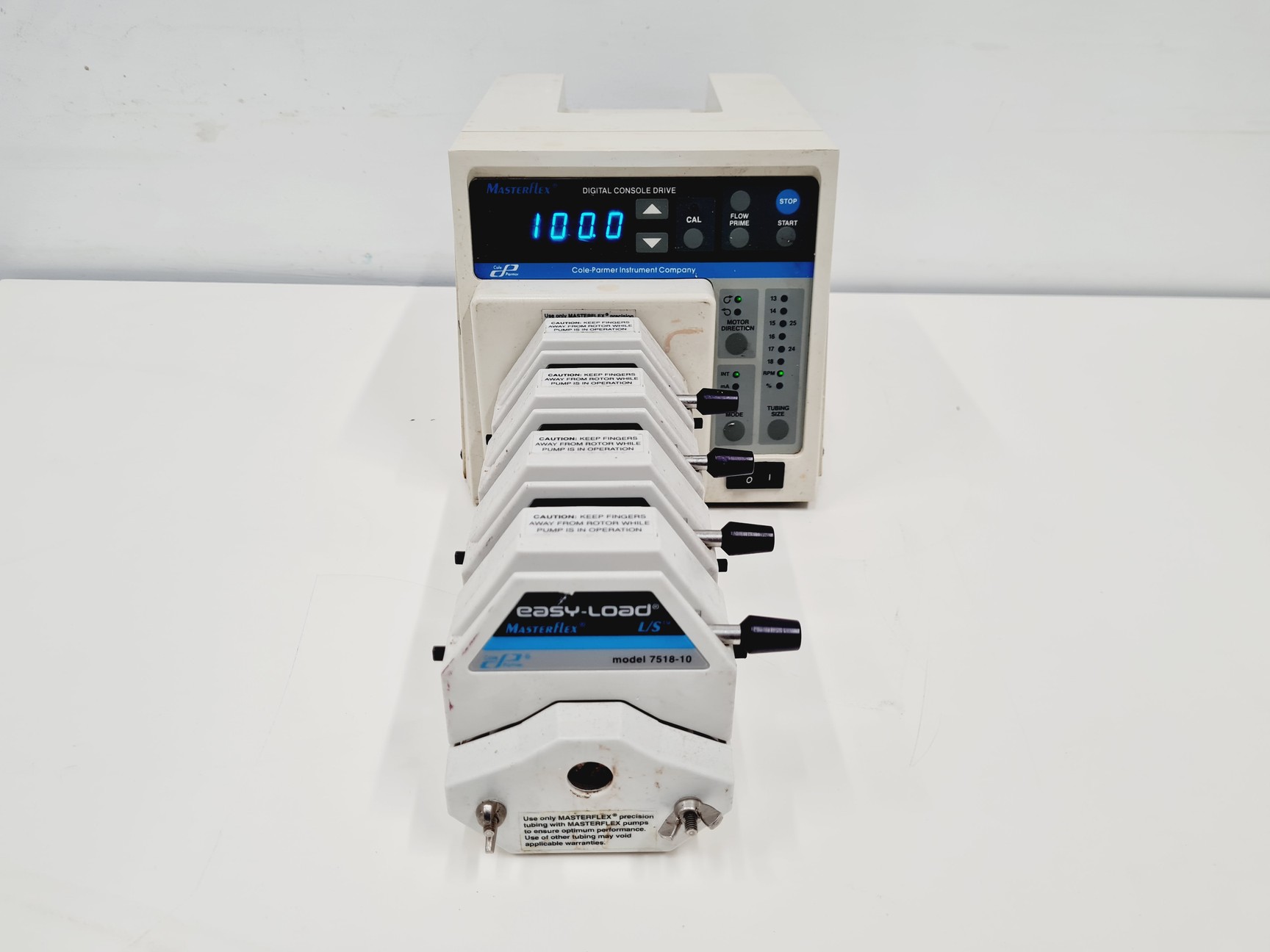Em Load Pimp Cole-Parmer 7523-37 MasterFlex Peristaltic Pump with 4 x Easy Load Pump ...