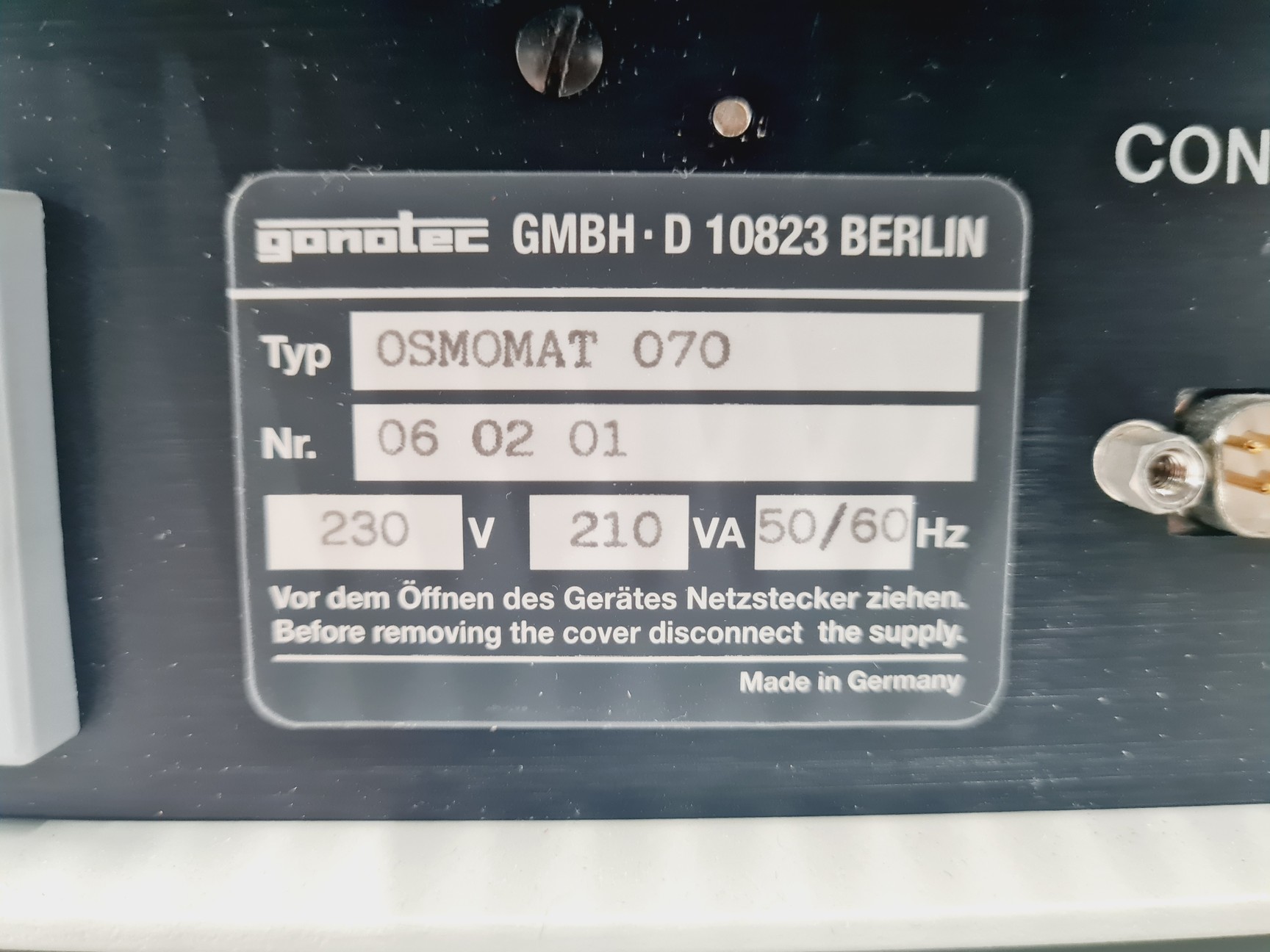 Image of GonoTec Osmomat 070 Cell Unit and Osmomat 070/090 Control Unit B