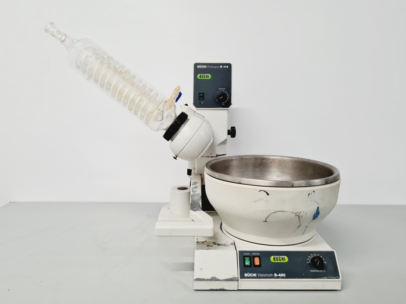 Image of Buchi Rotavapor R-114 and Buchi Waterbath B-480