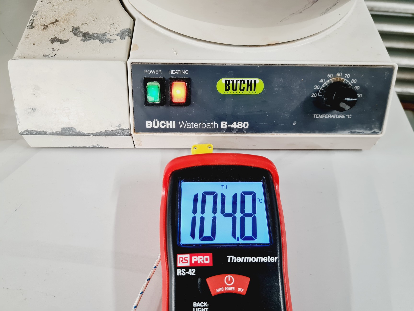 Image of Buchi Rotavapor R-114 and Buchi Waterbath B-480