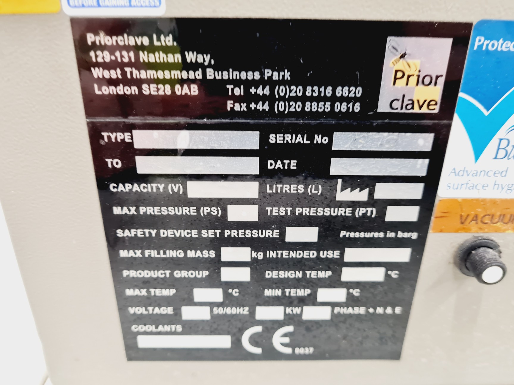 Image of Priorclave Tactrol 2 Autoclave