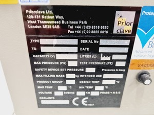 Thumbnail image of Priorclave Tactrol 2 Autoclave