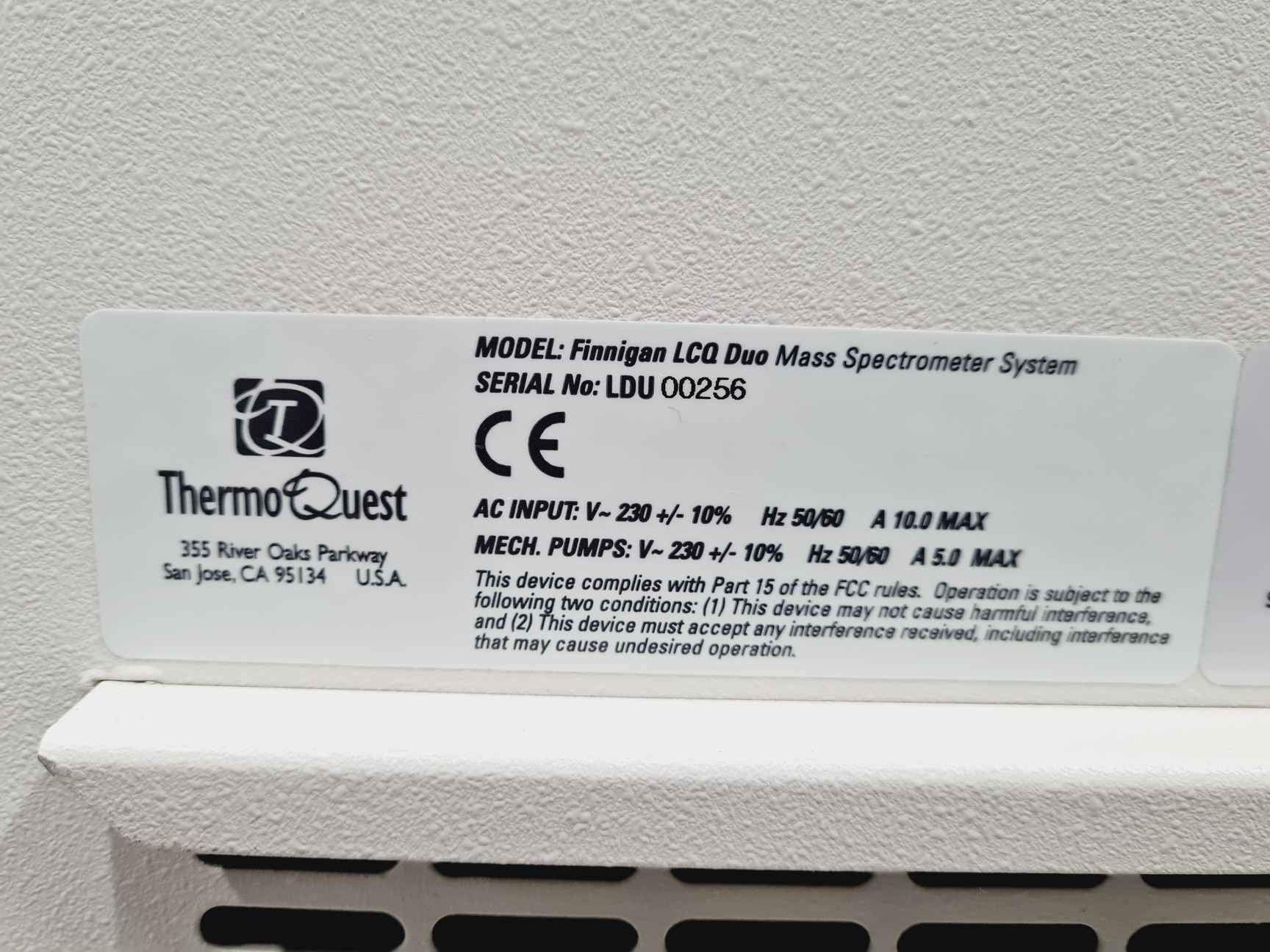 Image of Thermo Quest Finnigan LCQ Duo Mass Spectrometer System