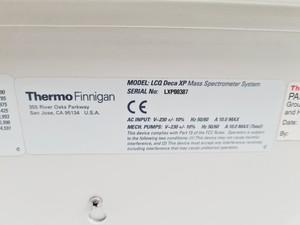 Thumbnail image of Thermo Finnigan LCQ DECA XP Mass Spectrometer System