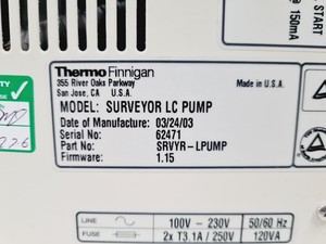 Thumbnail image of Thermo Finnigan Surveyor PDA Detector, Autosampler, LC Pump