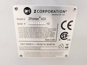 Thumbnail image of Z Corporation ZPrinter 450 3D Printer