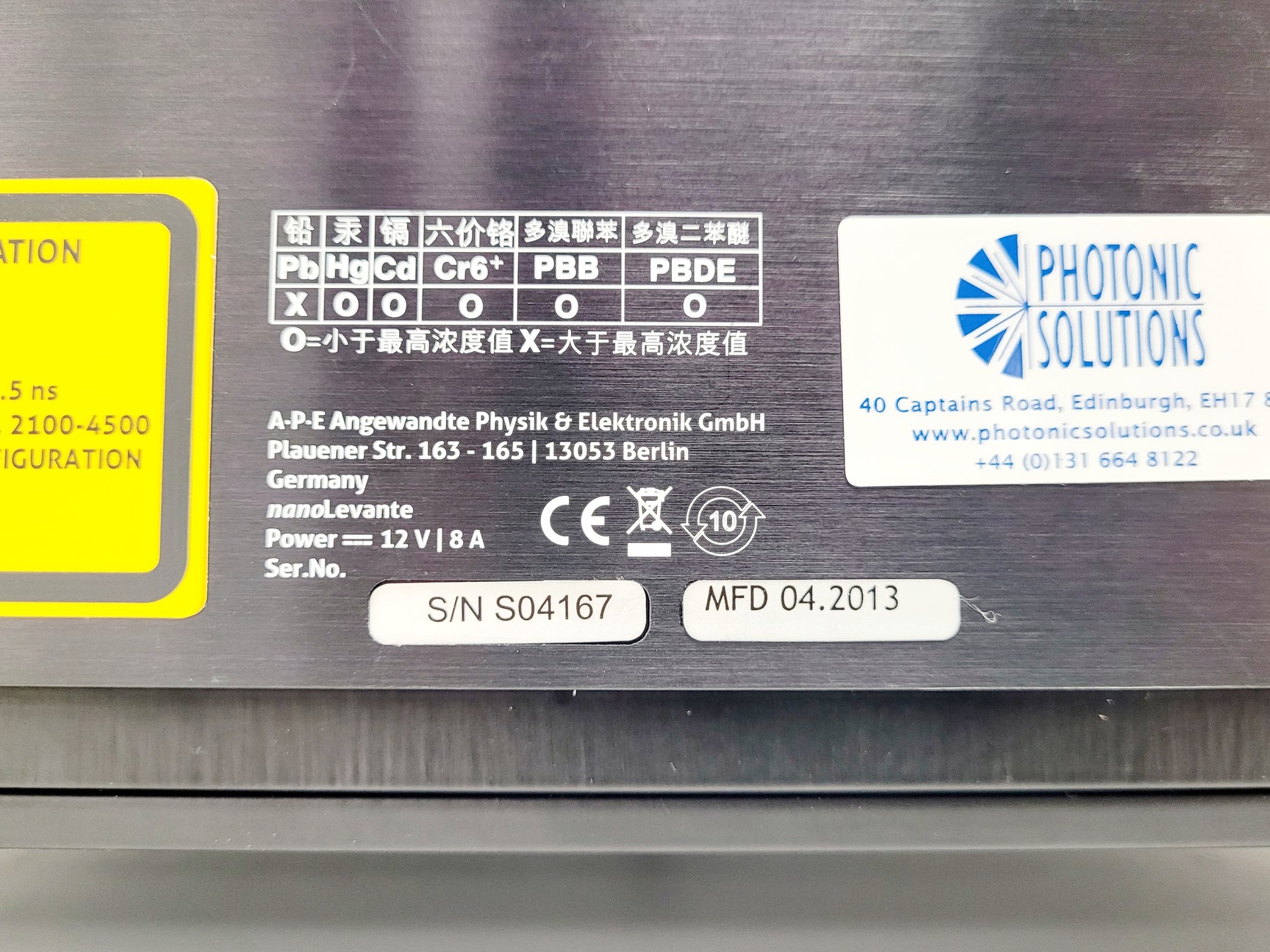 Image of  APE Nanolevante Mid-infrared OPO Laser 