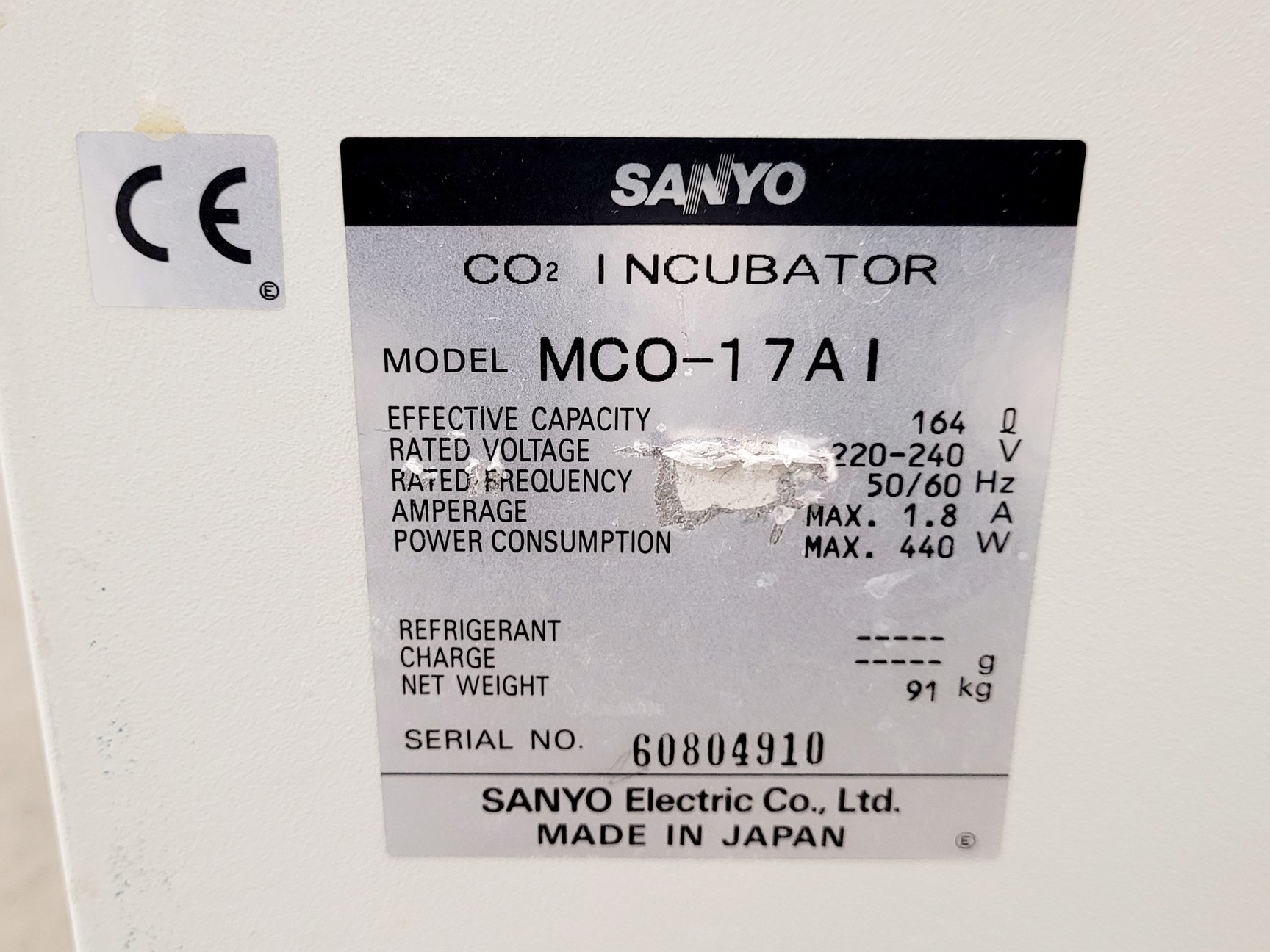 Image of Sanyo MCO-17AI CO2 Incubator Spares/Repair Lab