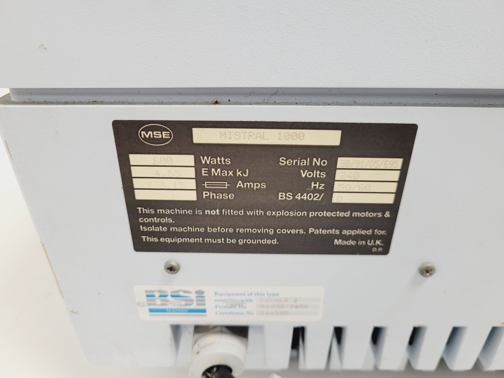 Image of MSE Mistral 1000 Benchtop Centrifuge