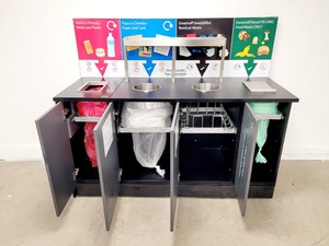 Thumbnail image of Wooden 4 Waste Stream Bin Metal & Plastic, Paper, General Waste & Food Waste 