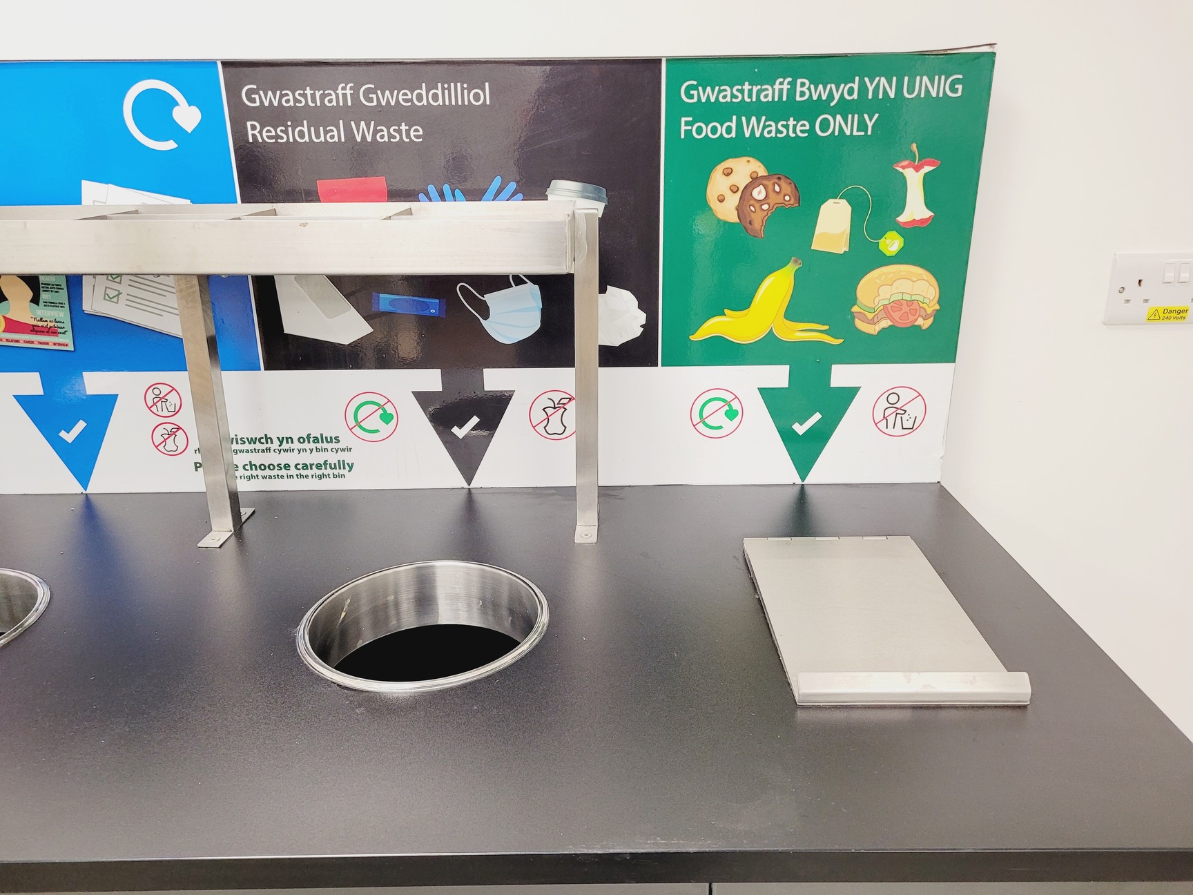 Image of Wooden 4 Waste Stream Bin Metal & Plastic, Paper, General Waste & Food Waste 