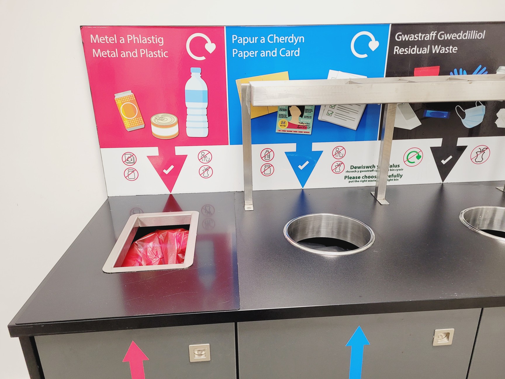 Image of Wooden 4 Waste Stream Bin Metal & Plastic, Paper, General Waste & Food Waste 