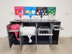 Thumbnail image of Wooden 4 Waste Stream Bin Metal & Plastic, Paper, General Waste & Food Waste 