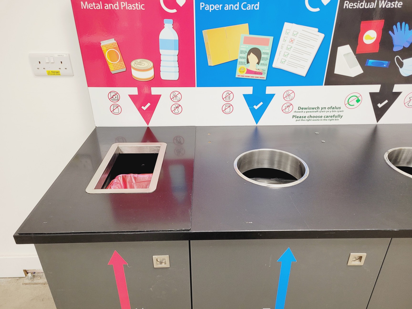 Image of Wooden 4 Waste Stream Bin Metal & Plastic, Paper, General Waste & Food Waste 