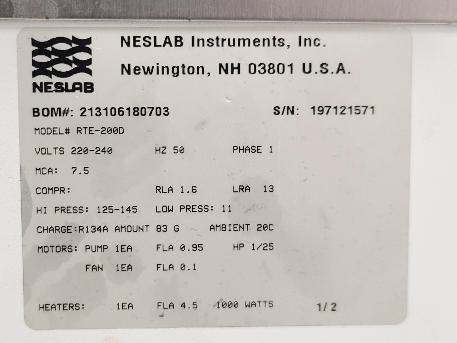Image of Cold Isostatic Press with Neslab RTE 200 Recirculating Water Bath