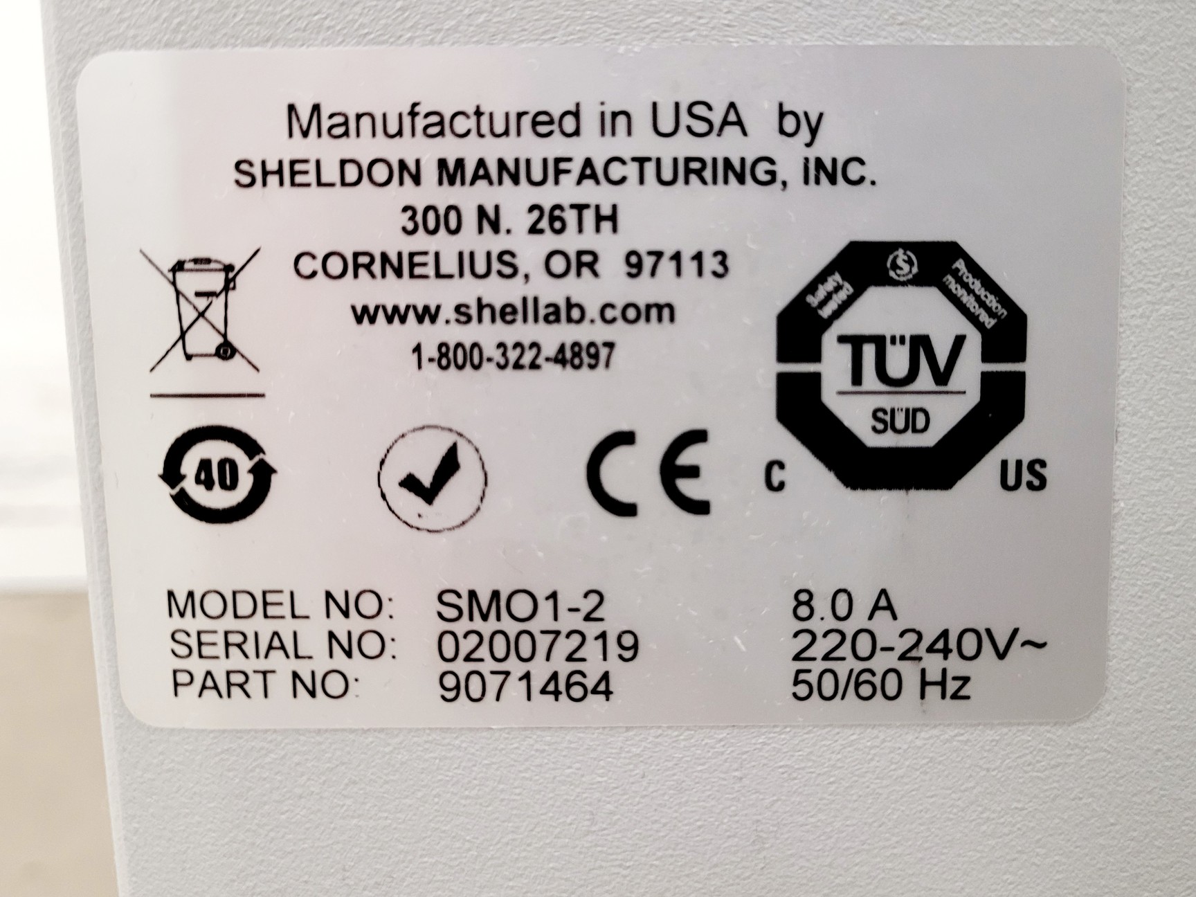Image of Sheldon Shel Lab SMO1-2 Incubator 