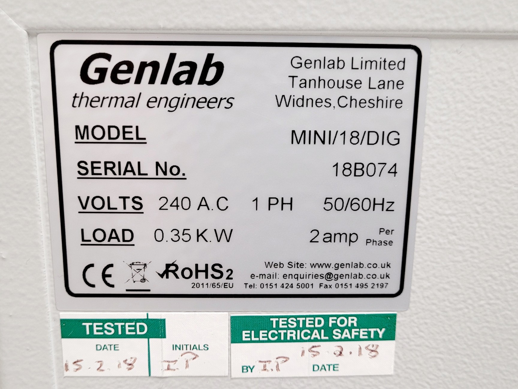 Image of Genlab MINI/18/DIG Laboratory Incubator