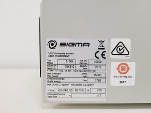 Thumbnail image of Sigma 1-14K Benchtop Centrifuge