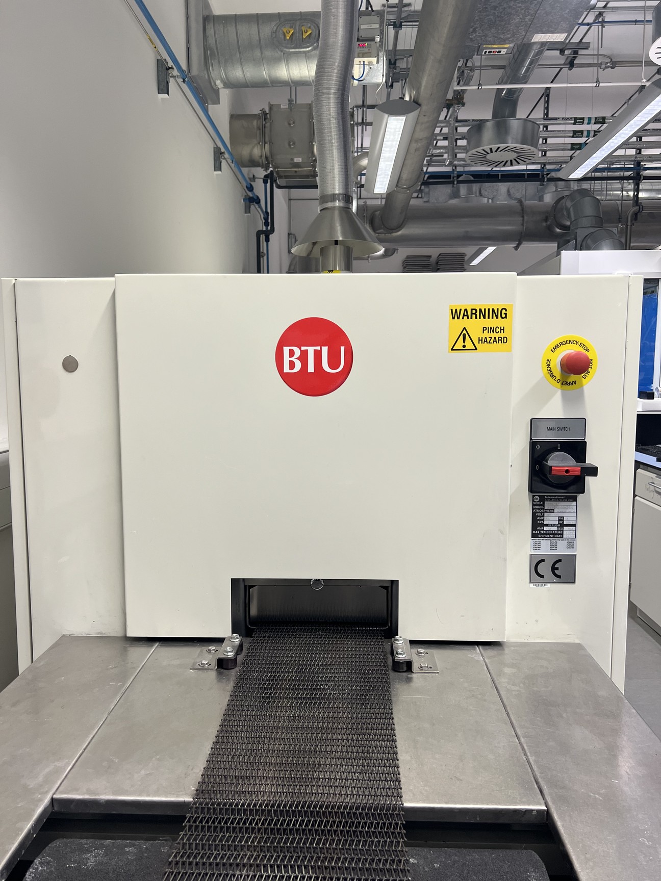 Image of BTU TFF92-8-90N24GT Continuous Belt Furnace Nitrogen Atmosphere, 1050 °C