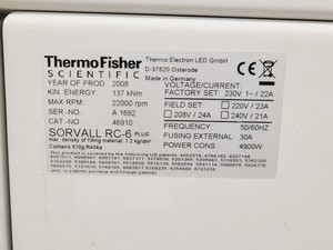 Thumbnail image of Sorvall RC-6 Plus Floor Standing Centrifuge