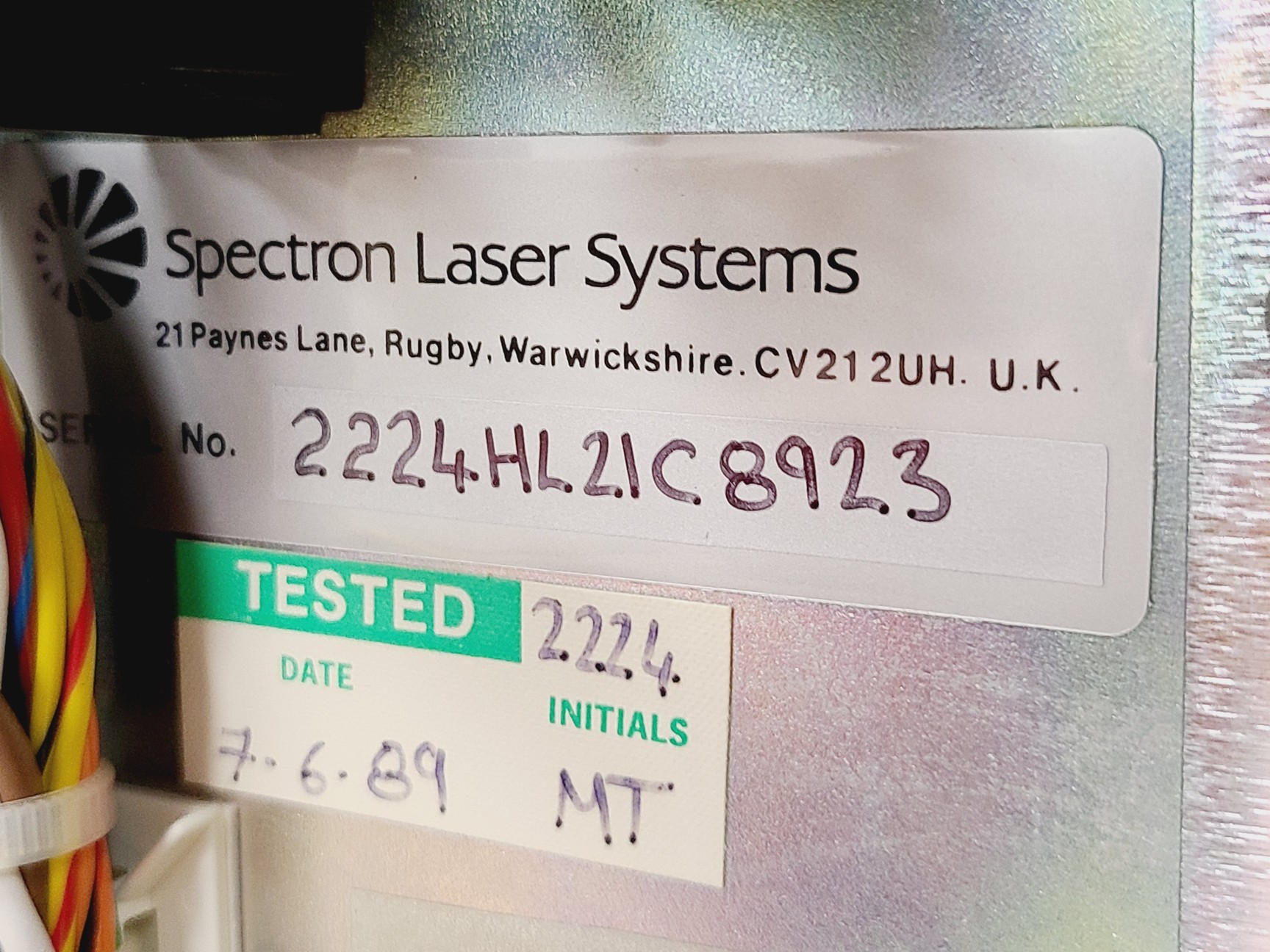 Image of Spectron Laser Systems Model SL401 Class IV Laser 