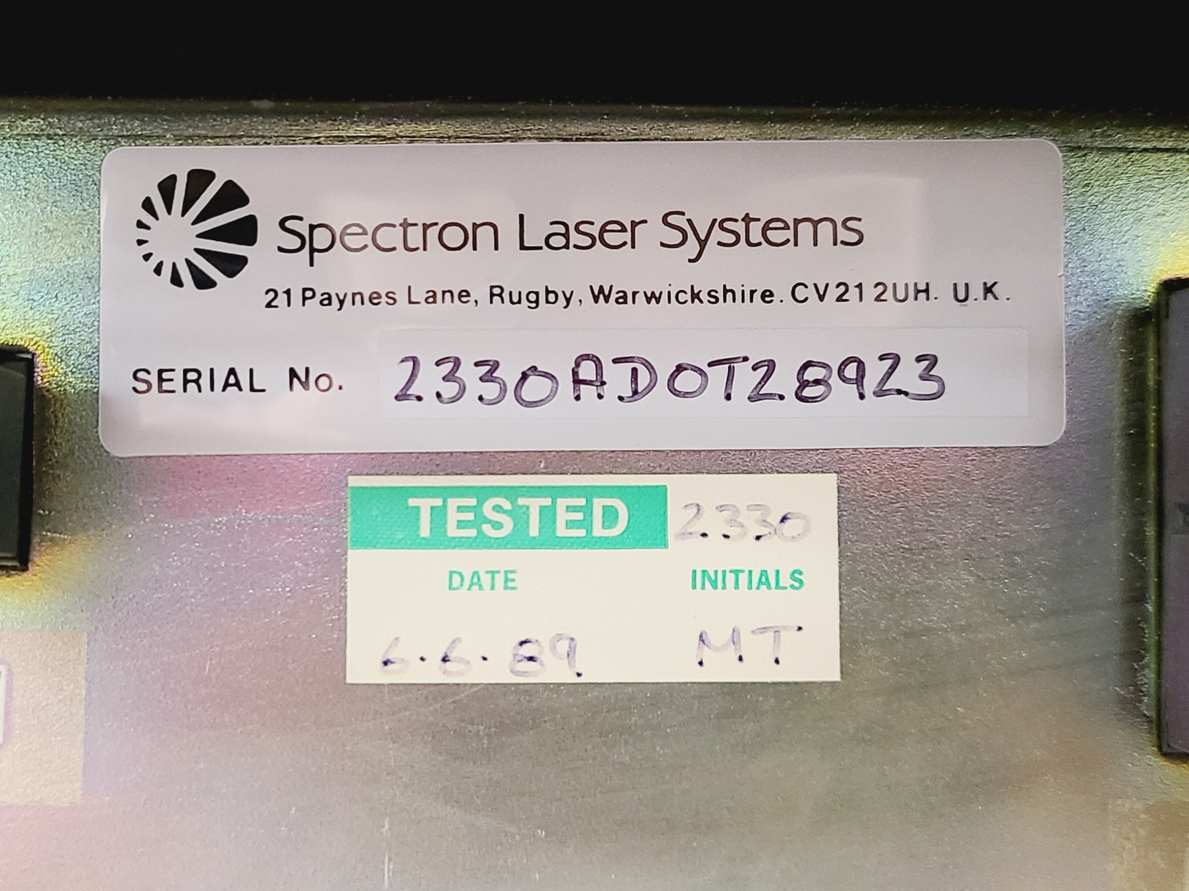 Image of Spectron Laser Systems Model SL401 Class IV Laser 