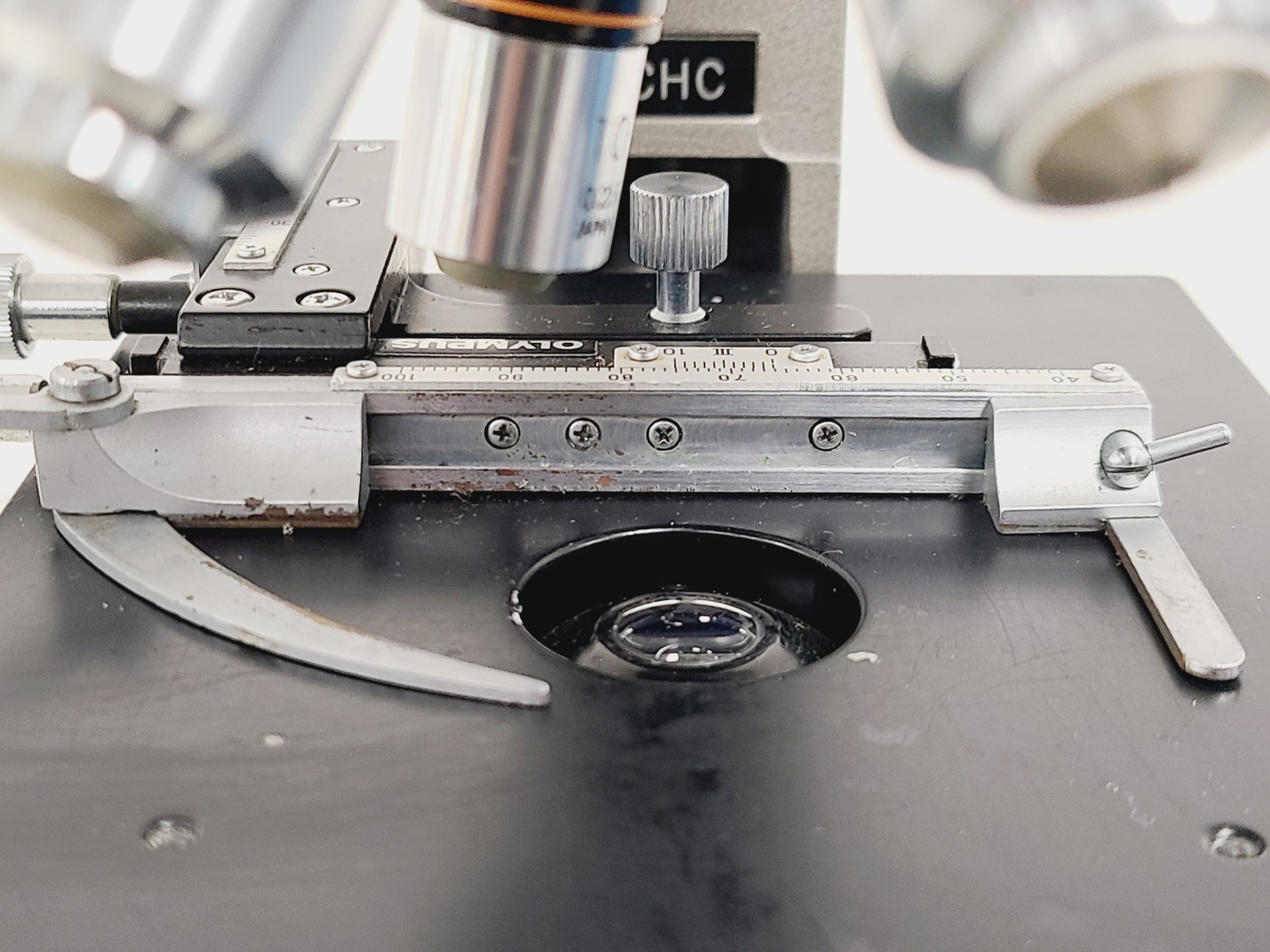 Image of Olympus CH Compound Monocular Microscope w/ 3 x Objectives 10x/40x/100x 