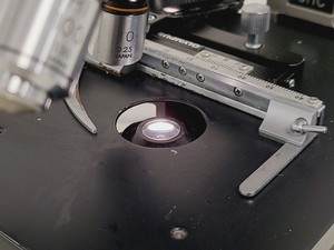 Thumbnail image of Olympus CH Compound Monocular Microscope w/ 3 x Objectives 10x/40x/100x 