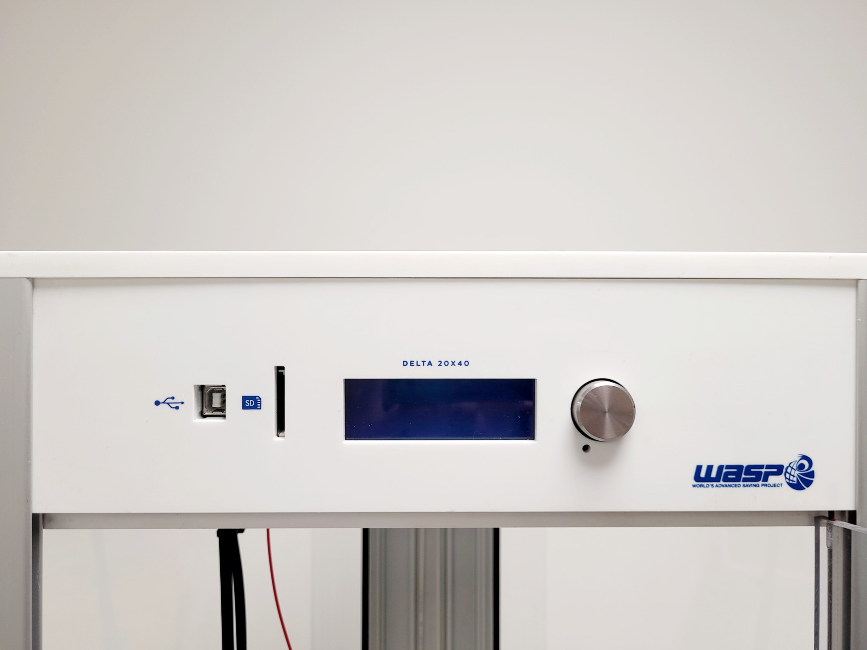 Image of Delta Wasp 20X40 T2 3D Printer w/ Red PLA 1.65LB Filament & Gray 1.43LB Filament