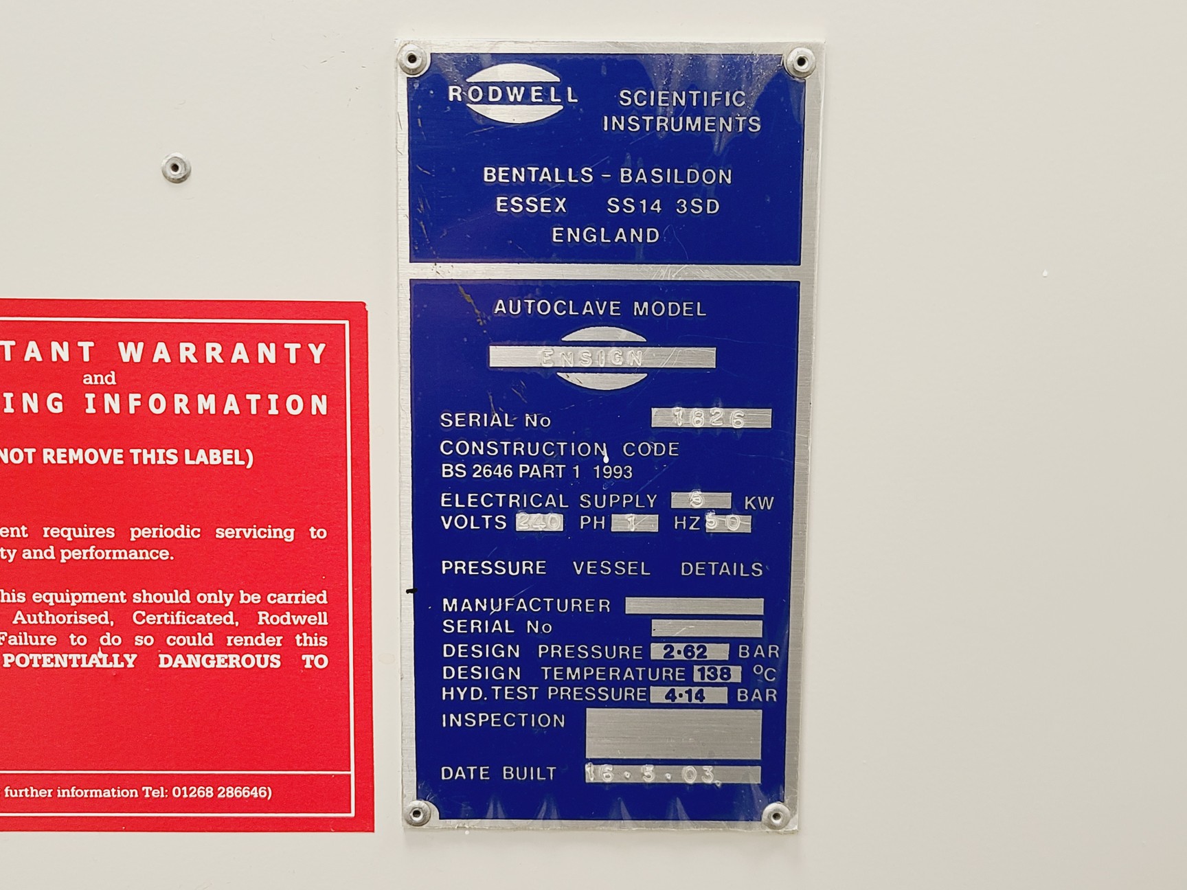 Image of Rodwell Ensign Floor Standing Autoclave