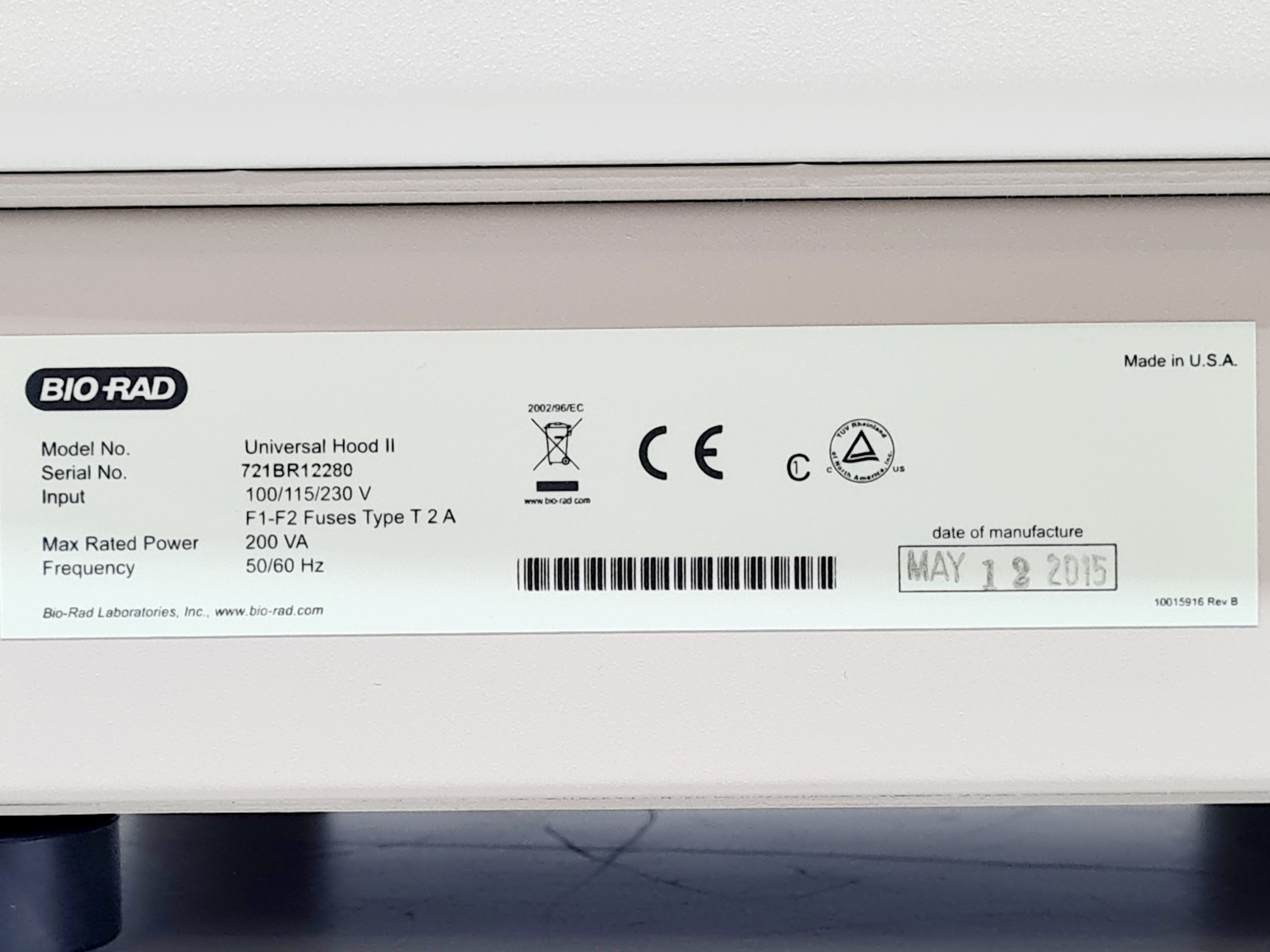 Image of Bio Rad Gel Doc XR+ Universal Hood II w/ Camera Lab