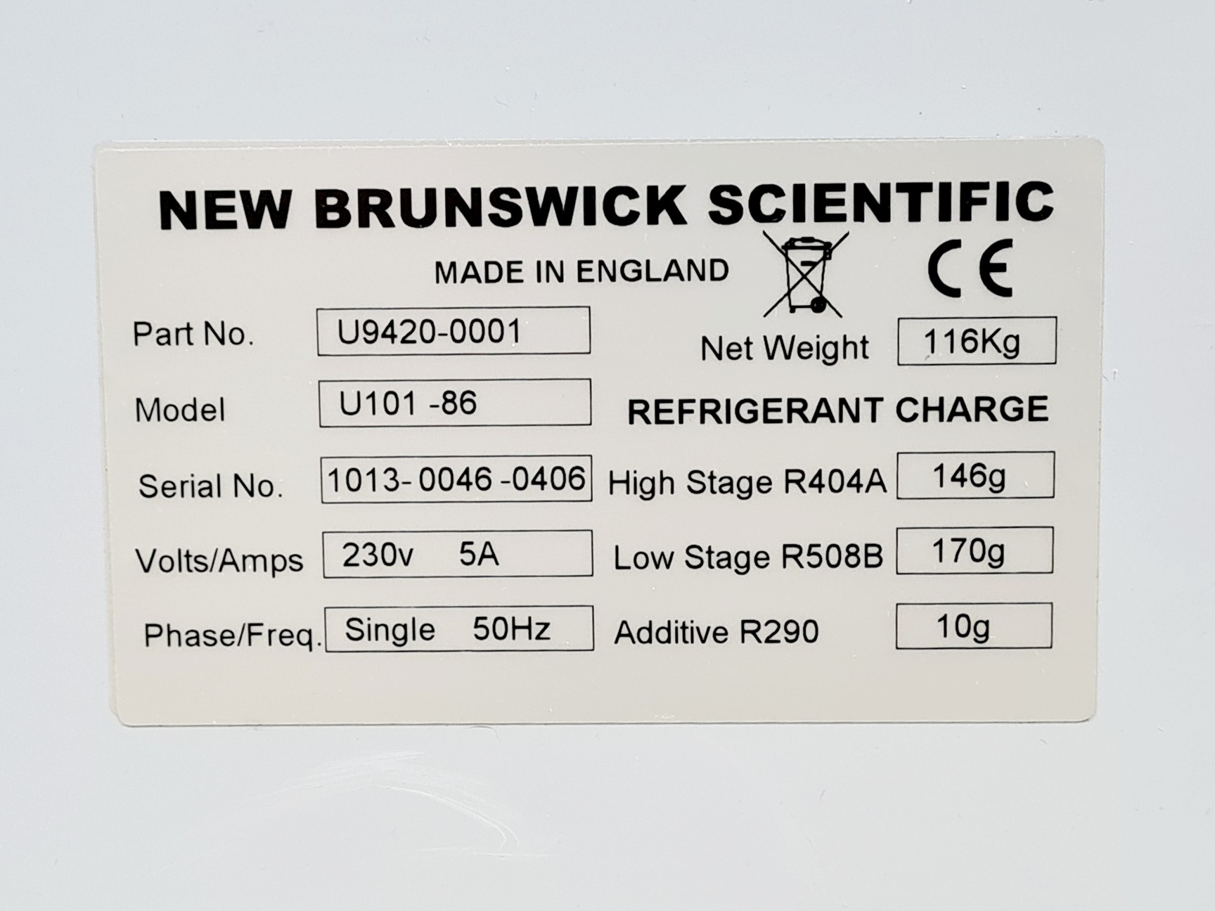 Image of New Brunswick Innova U101 -86 Ultra Low Temperature Freezer