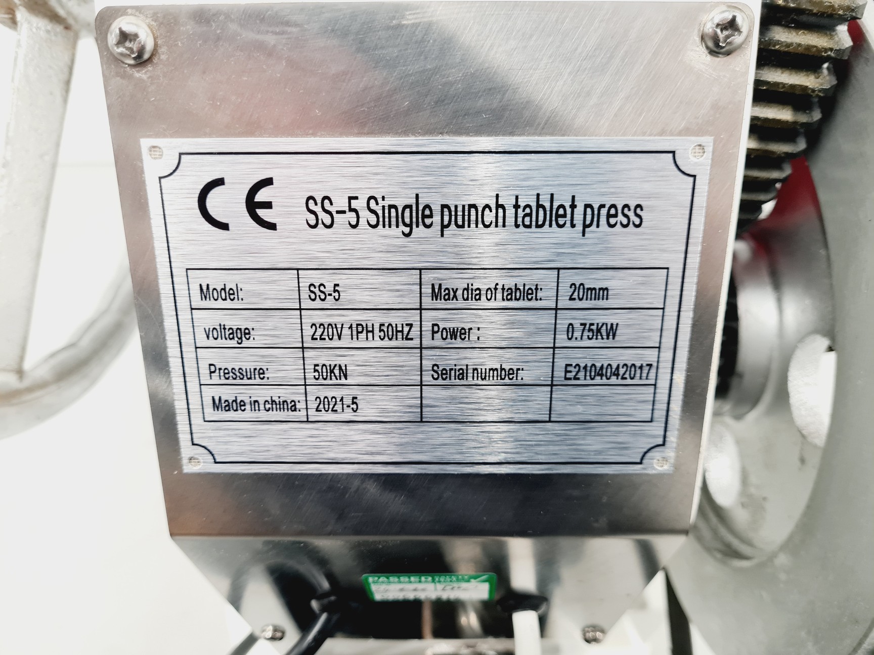 Image of SS-5 Single Punch Tablet Press (2021)