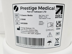 Thumbnail image of Prestige Medical T-Classic Media Autoclave - 210048