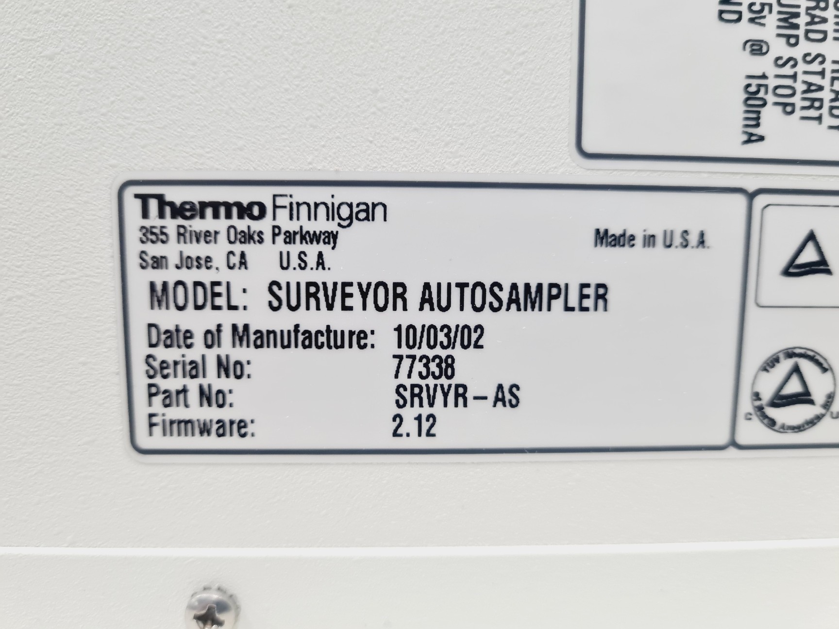 Image of Thermo Finnigan Surveyor PDA Detector, Autosampler, MS Pump