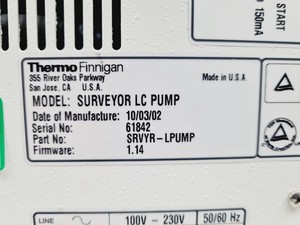Thumbnail image of Thermo Finnigan Surveyor PDA Detector, Autosampler, LC Pump