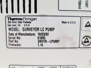 Thumbnail image of Thermo Finnigan Surveyor PDA Detector, Autosampler, LC Pump