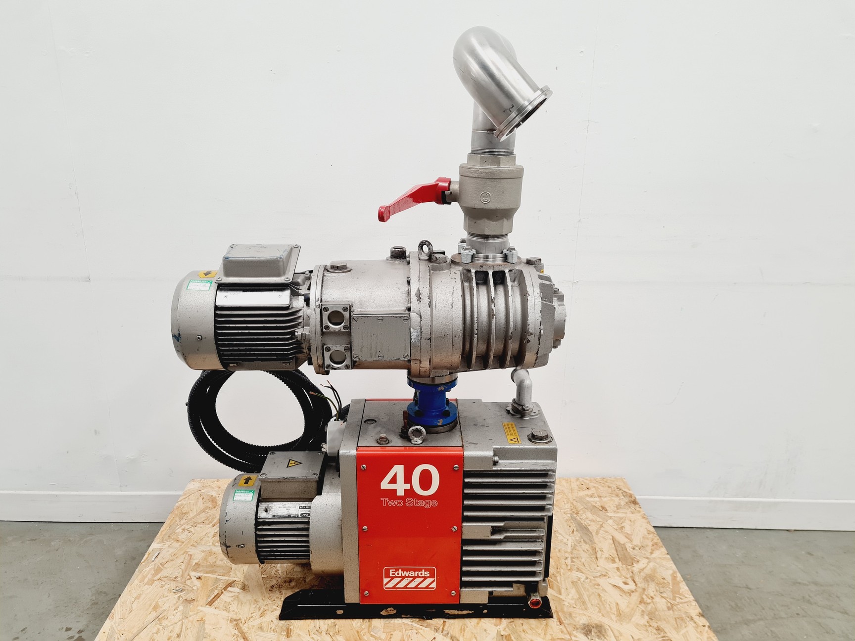 Edwards Pump Rack Edwards 40 Two Stage Rotary Vane Vacuum Pump + Edwards EH 250 ...