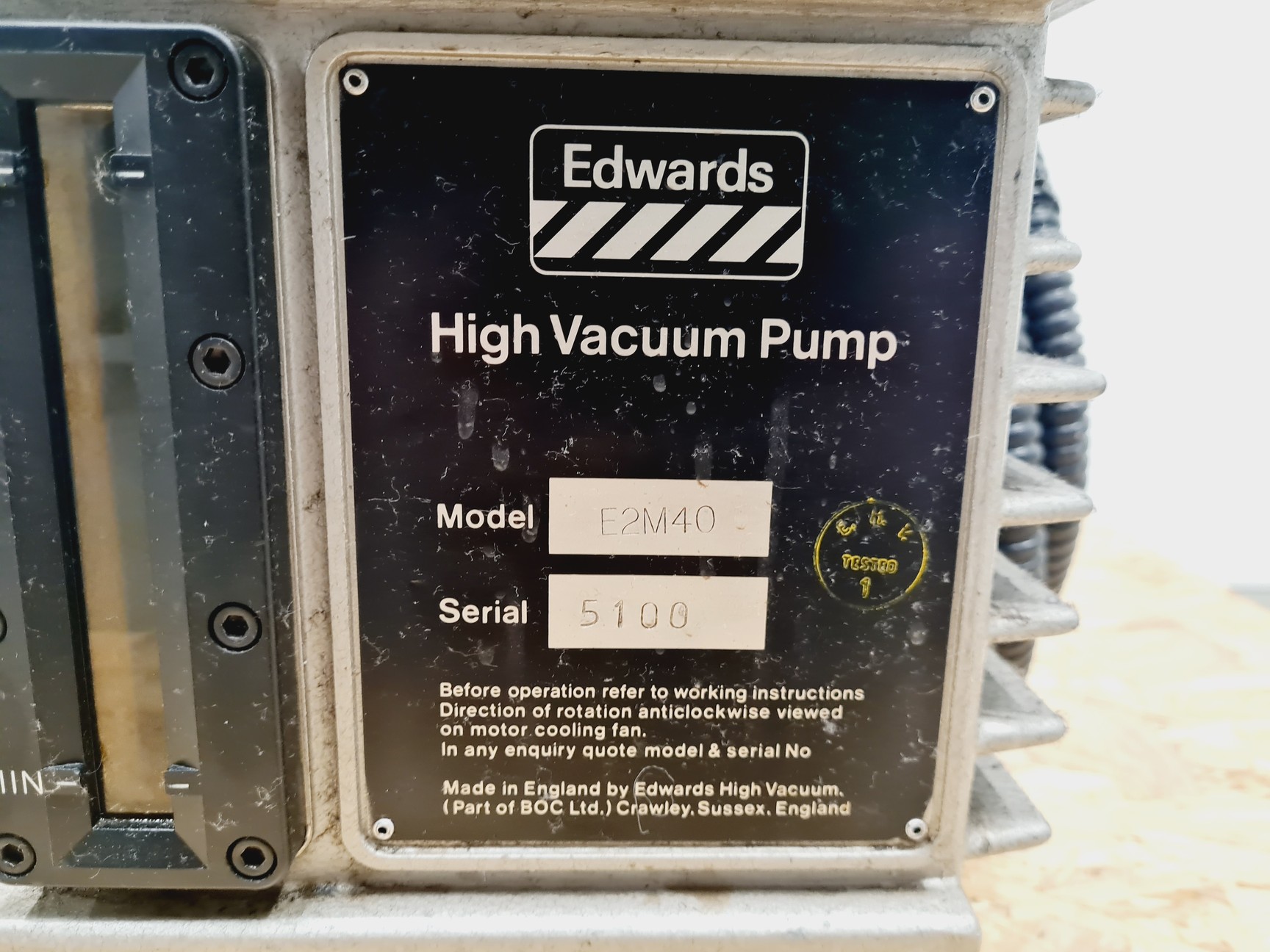 Image of Edwards 40 Two Stage Rotary Vane Vacuum Pump + Edwards EH 250 Mechanical Booster