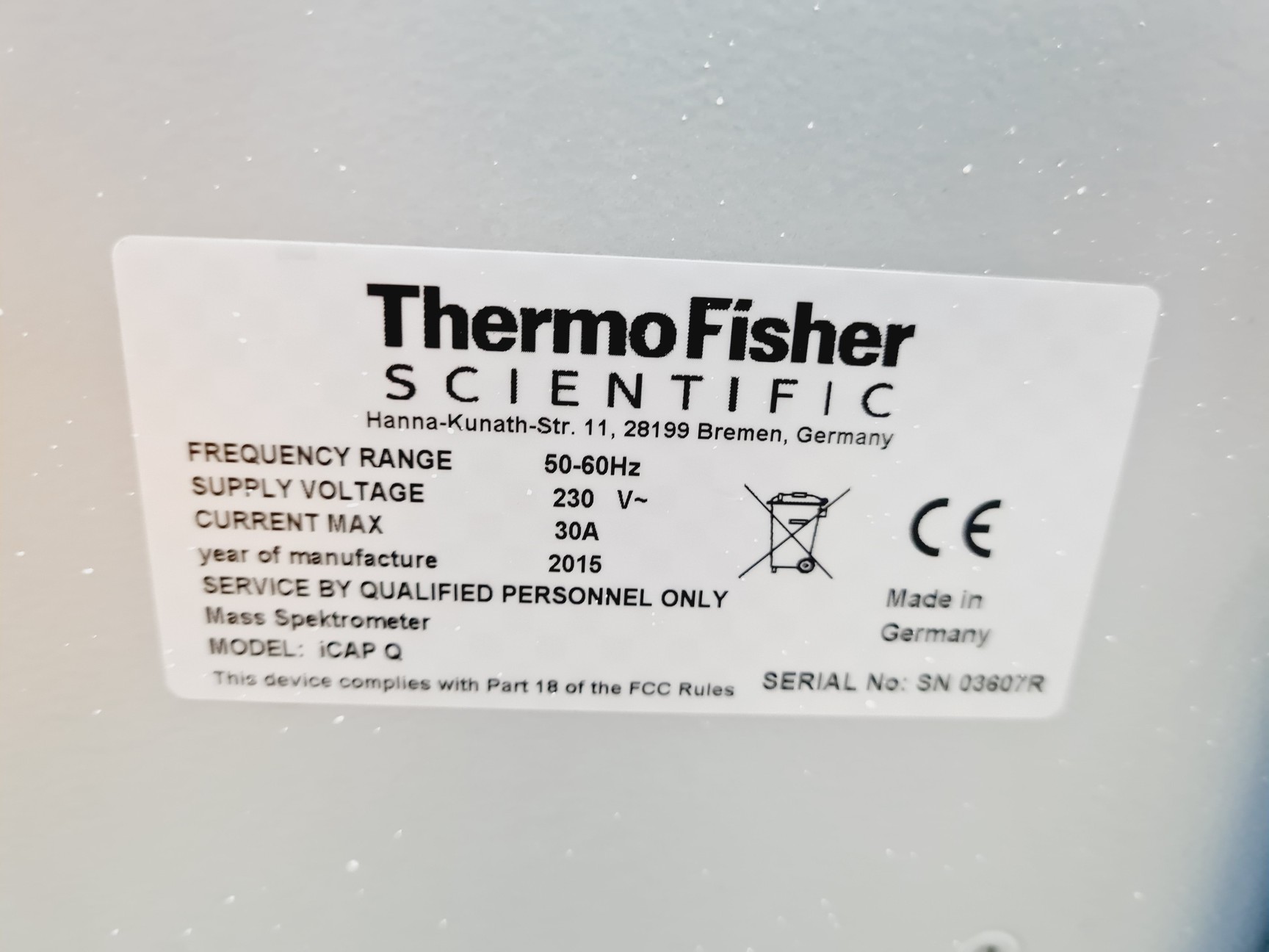 Image of Thermo Scientific iCAP Q ICP-MS Mass Spectrometer 