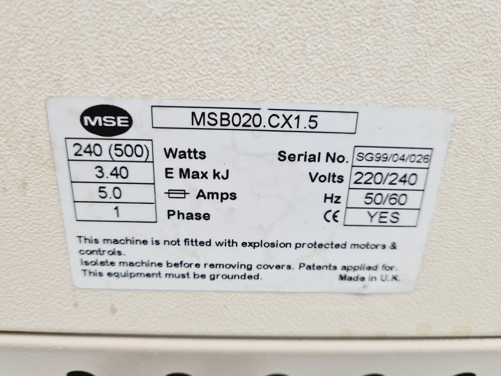 Image of MSE Sanyo Centaur 2 MSB020.CX1.5 Centrifuge