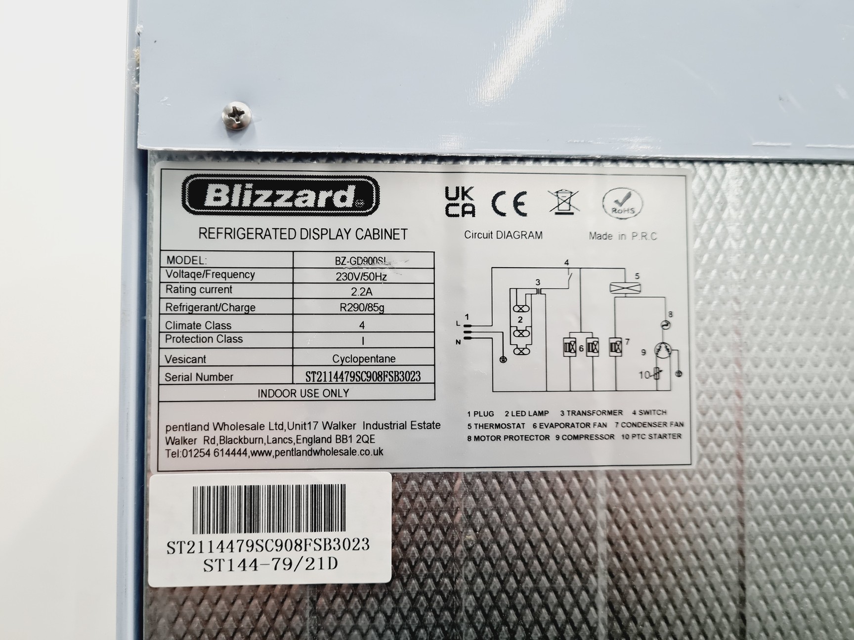 Image of Blizzard BZ-GD900SL Refrigerated Display Cabinet Lab
