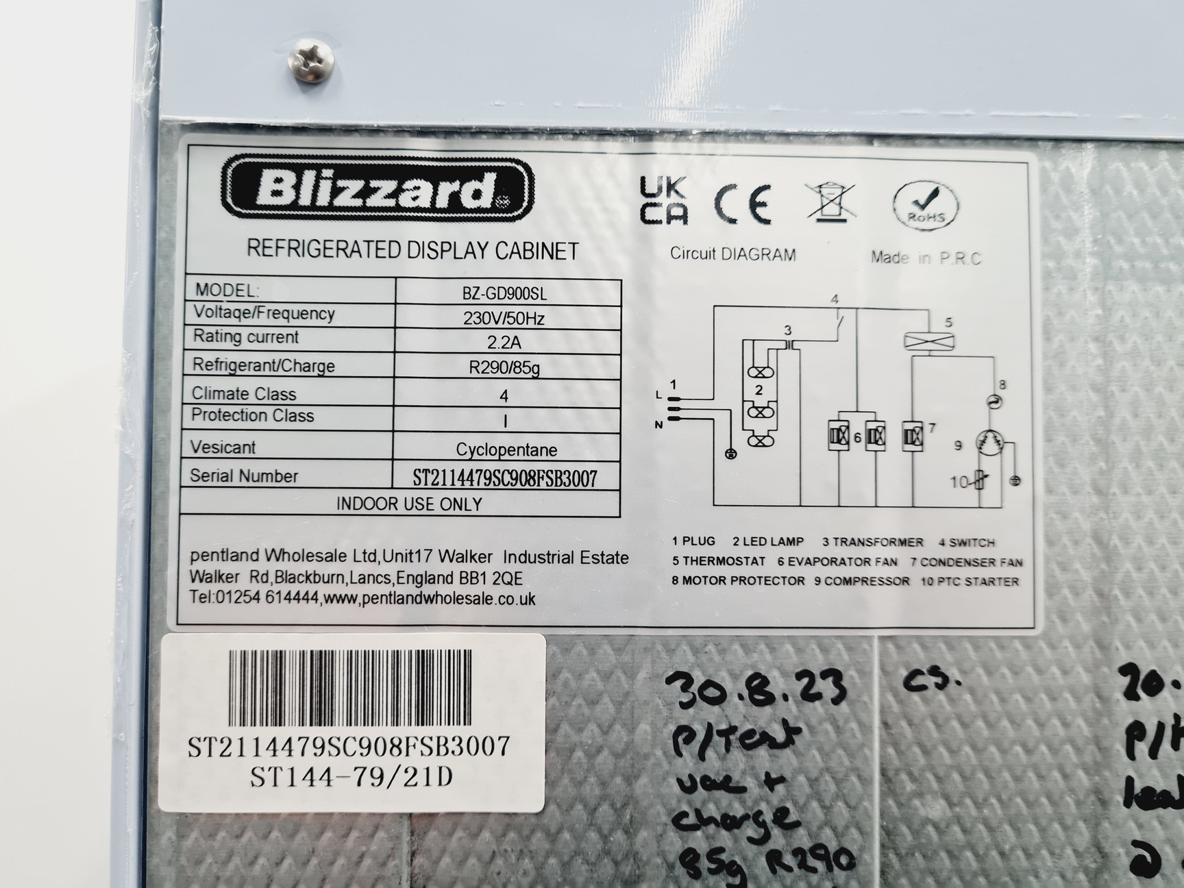 Image of Blizzard BZ-GD900SL Refrigerated Display Cabinet Lab