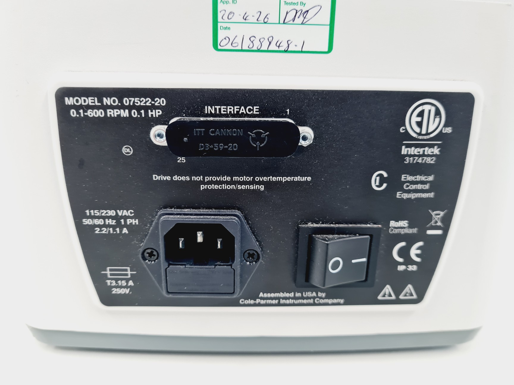 Image of Cole-Parmer MasterFlex L/S Peristaltic Pump Lab