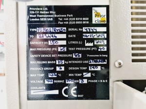 Thumbnail image of Priorclave PS/QCS/EV150 Autoclave 