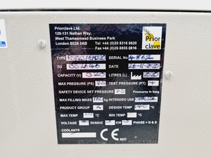 Thumbnail image of Priorclave PS/QCS/EH320 Autoclave 