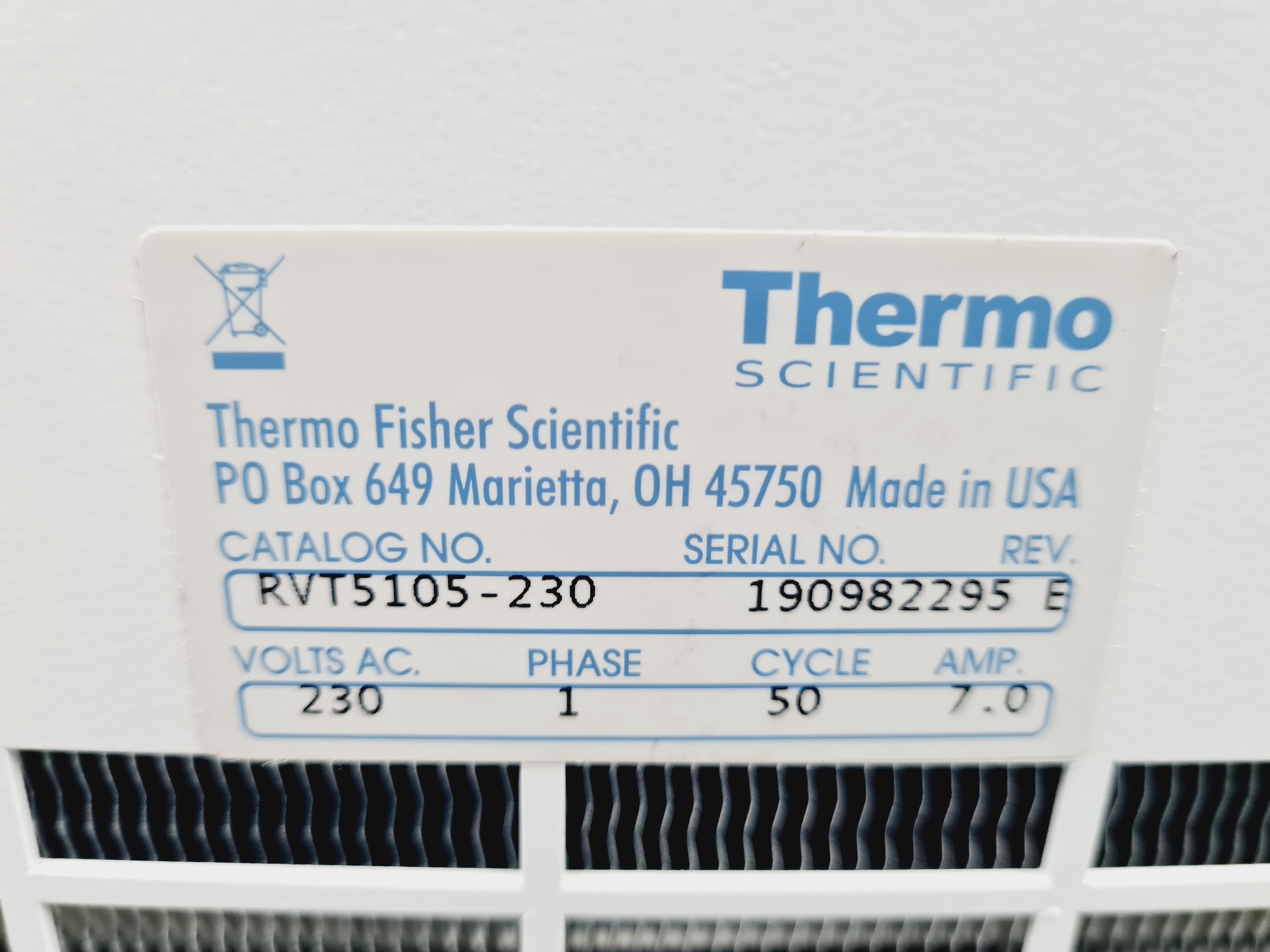 Image of Thermo Scientific Savant RVT5105 Refrigerated Vapor Trap Spares/Repair Lab